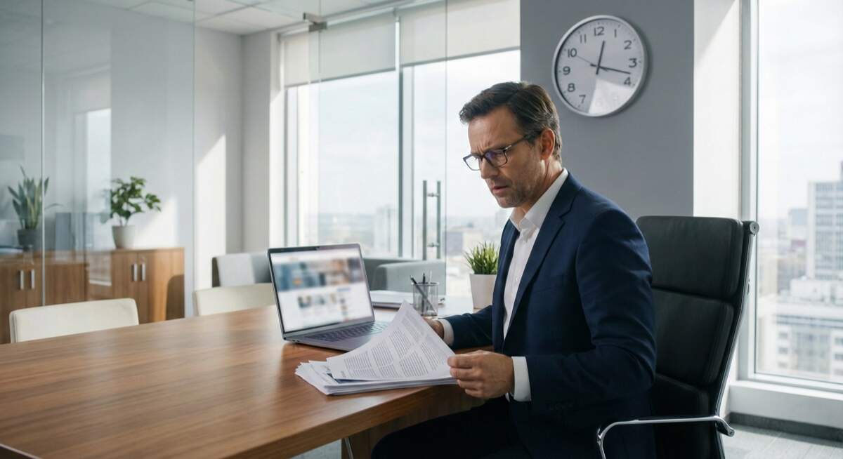 Arrest records removal destroying your future - professional reviewing employment documents concerned about career impact from visible criminal history and arrest records