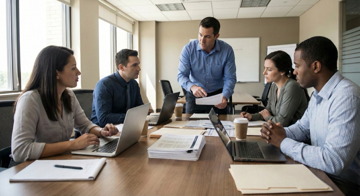 Our cyber crime reporting process - professional team meeting for case analysis and documentation