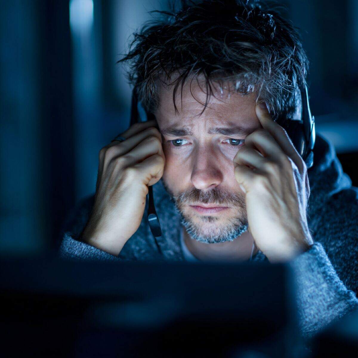 Emergency blackmail hotline - stressed victim experiencing crisis requiring immediate professional intervention and specialized psychological support services