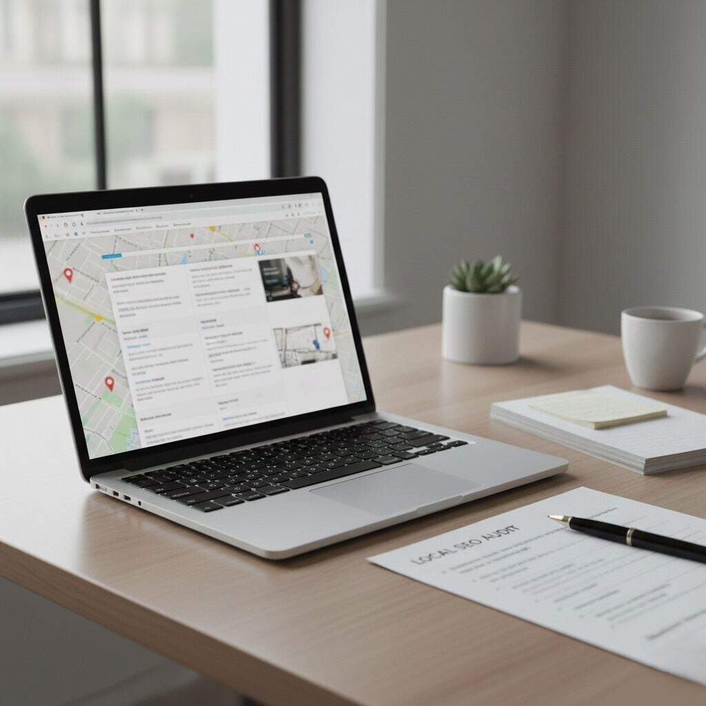 Google Business Profile removal - laptop displaying business profile management dashboard with documents showing listing issues affecting local search visibility