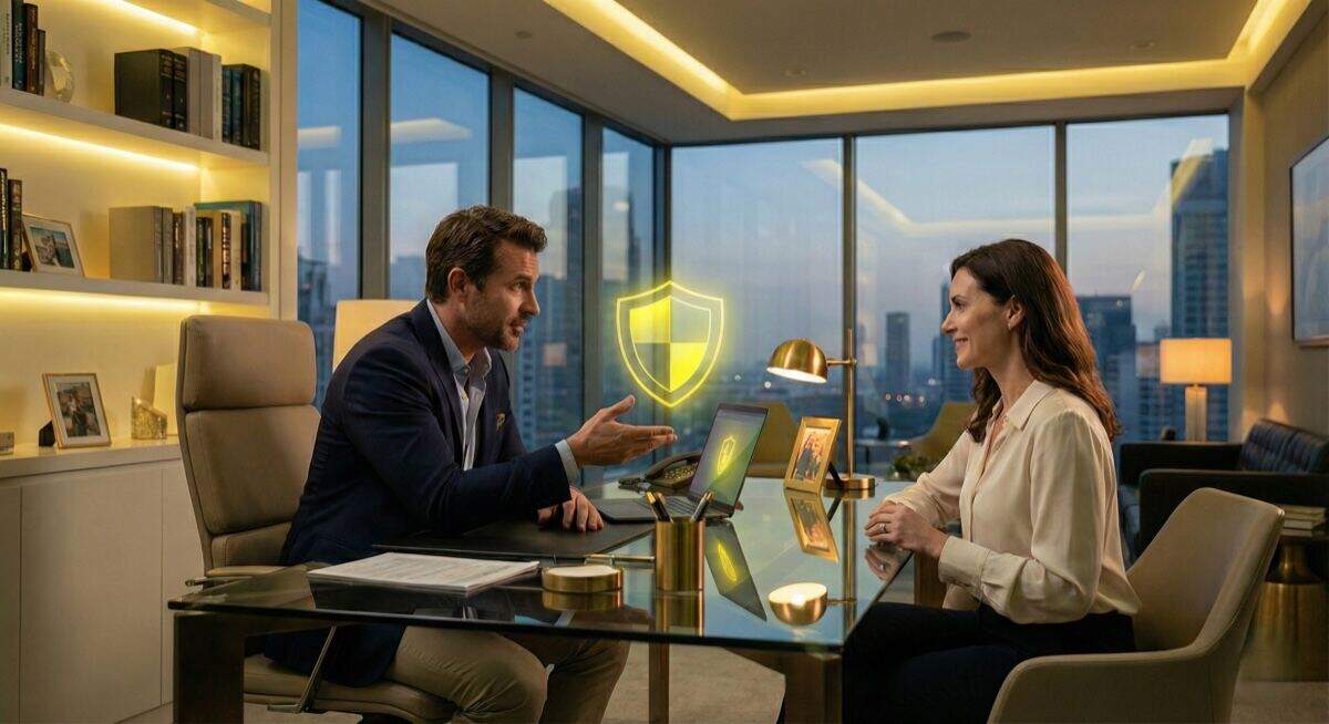 Dijital itibar danışmanlığı - şantaj ve içerik kaldırma uzmanı ile profesyonel güvenlik görüşmesi yapan müşteri