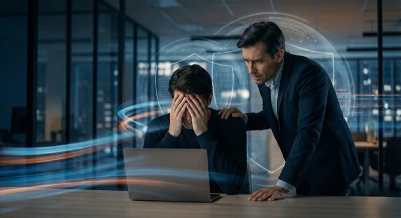 İnternetten şantaj mağduruyla uzman danışmanlık - siber güvenlik uzmanı stresli kurbana profesyonel destek veriyor