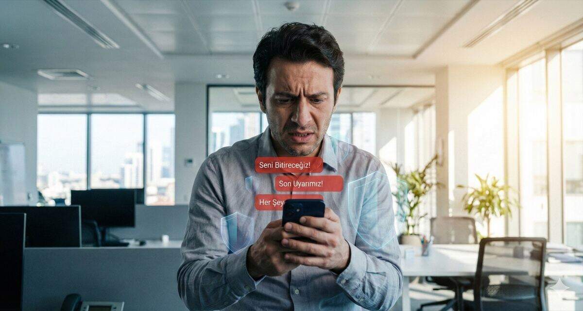 Mesajla şantaj cezası mağduru - tehdit mesajları ile psikolojik baskı ve stres yaşayan kişi