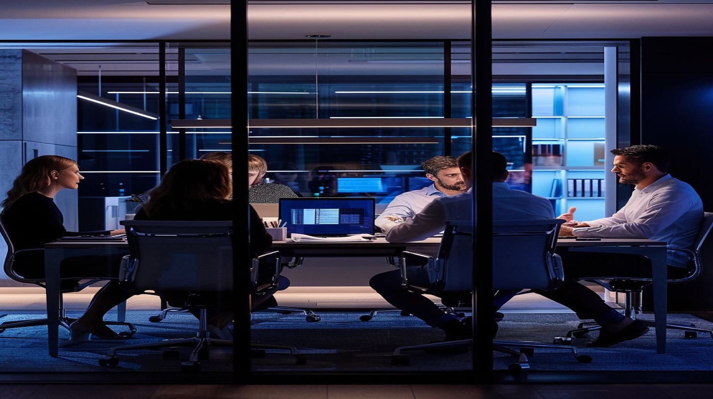 OkCupid blackmail crisis intervention - cybersecurity professionals conducting urgent strategy session analyzing dating app extortion threats and coordinating comprehensive response plan