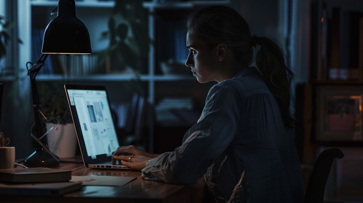 متخصص في حل احتيال العلاقات الرومانسية يجري تحقيقاً في الاحتيال وتحليل الحالات في بيئة الطب الشرعي الرقمي الآمنة