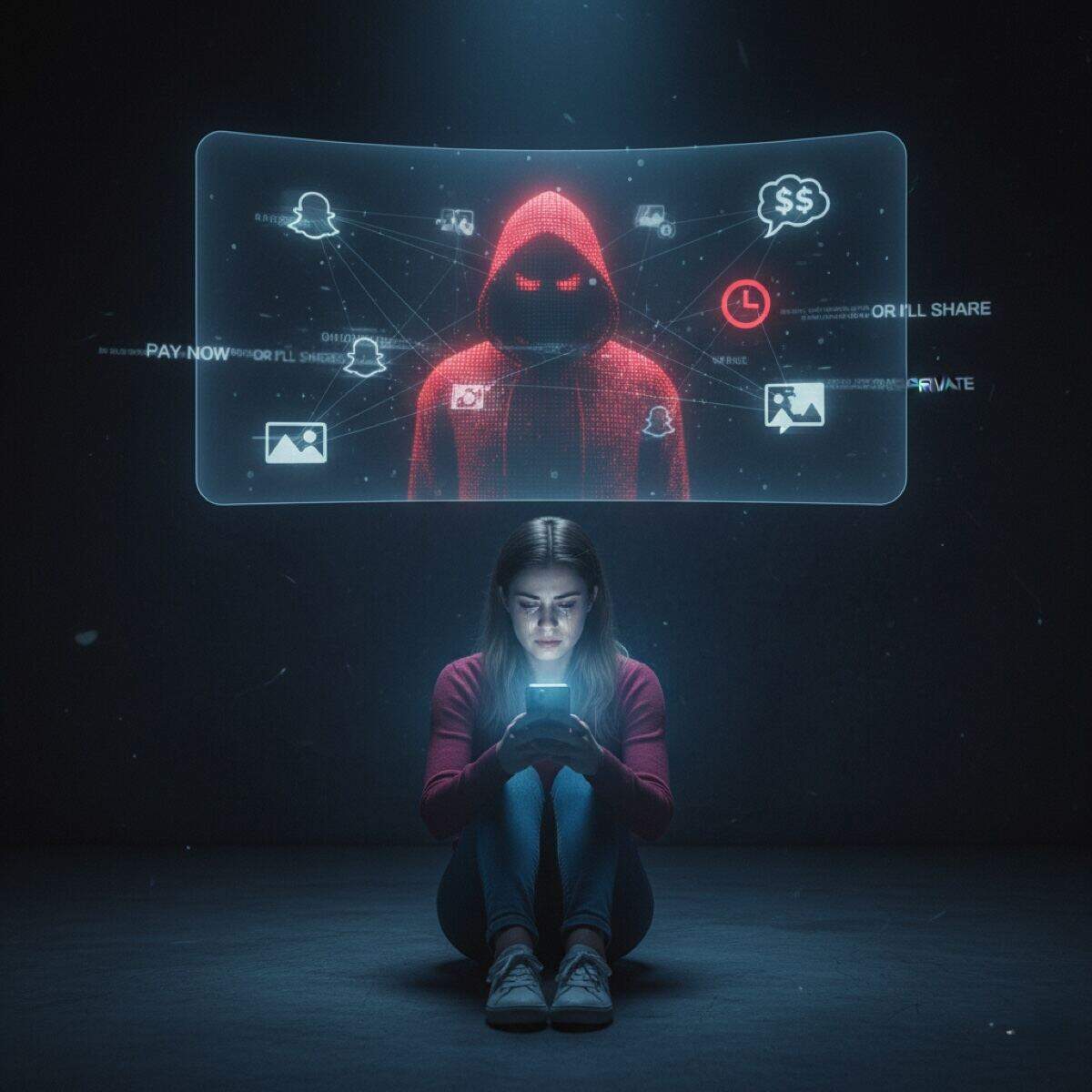 Snapchat blackmail resolution process - cybersecurity specialist helping victim overcome social media threats with specialized digital investigation and threat neutralization techniques