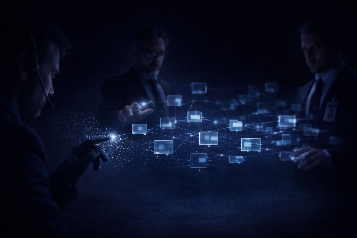 Tandem şantajı çözüm uzman ekip - profesyonel ekip holografik veri ağını analiz ederek şantaj durdurma sürecinde