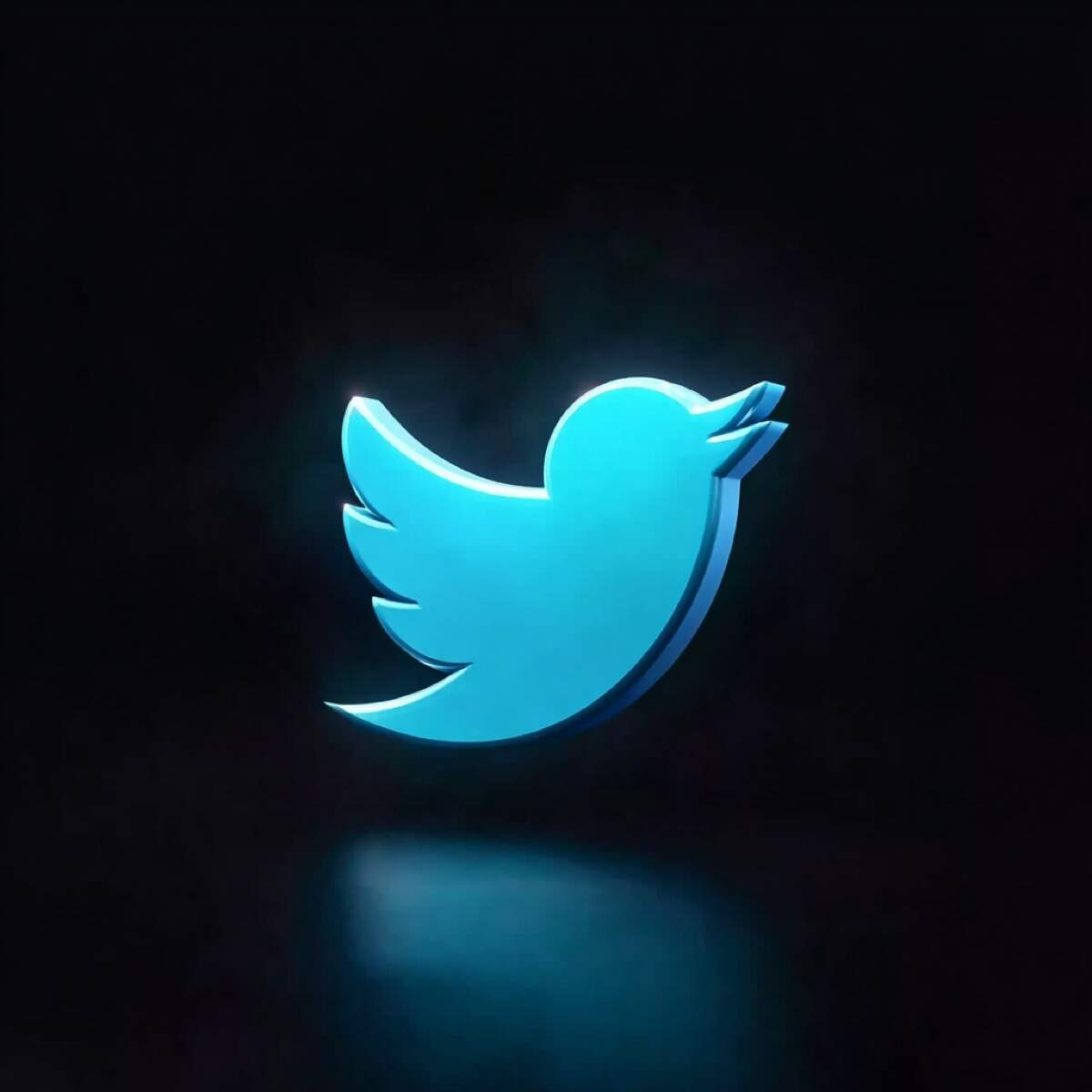 Twitter X şantaj sosyal medya tehdidi - karanlık arka planda parlayan Twitter kuş logosu