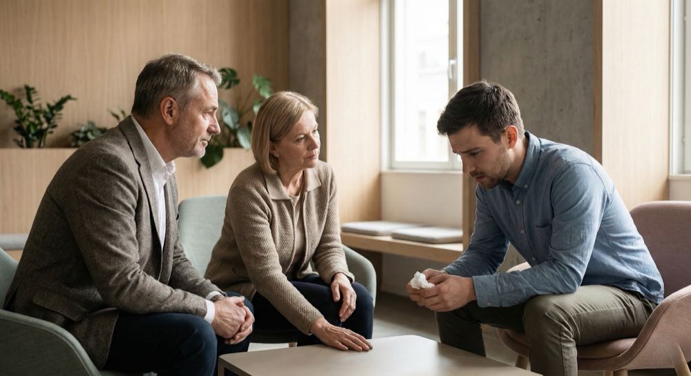 WhatsApp scam victim support consultation - professional advisor providing immediate guidance to affected individuals in confidential setting