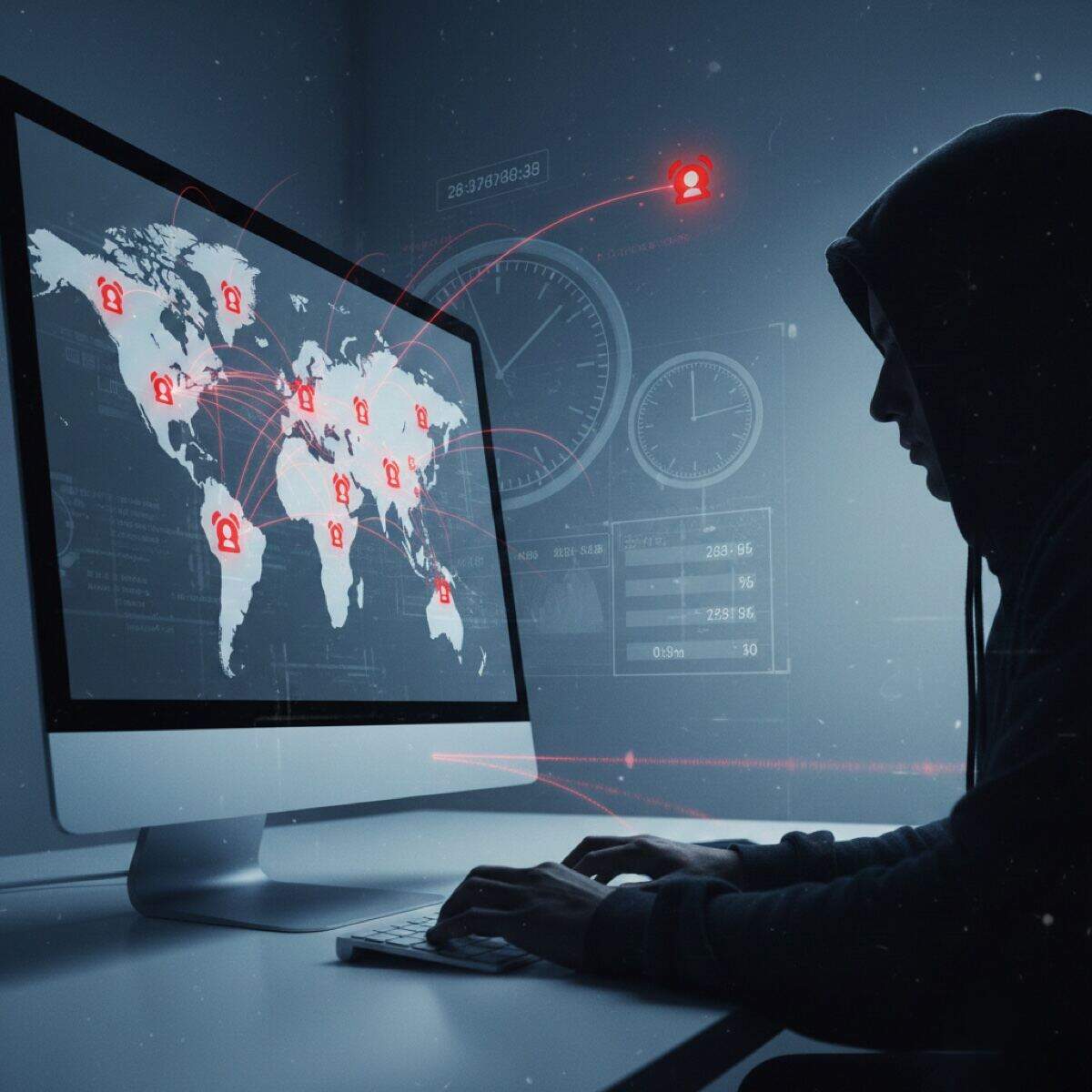 Yurtdışı görüntülü arama şantajı - uluslararası siber tehdit ve global hacker saldırısı haritası uyarısı